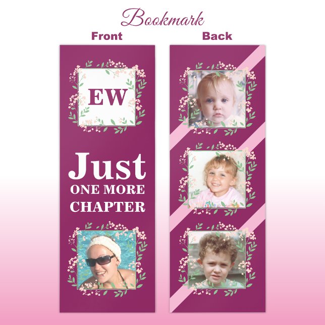 4 photo initials flowers plum bookmarks (Creator Uploaded)