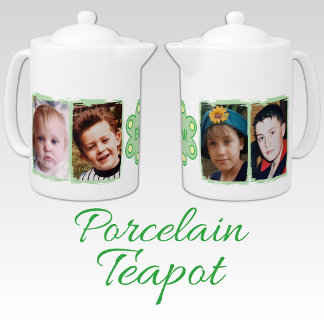 4 photo initials green yellow teapot