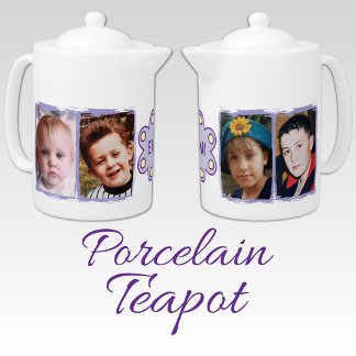 4 photo initials purple yellow teapot