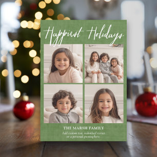 4 Photo Instagram Collage - Happiest Holidays Holiday Card