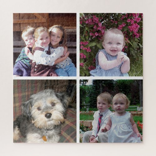 4 Photo Instagram Collage with White Background Jigsaw Puzzle
