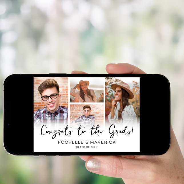 4 Photo Joint Graduation Invitation (Front Digital)