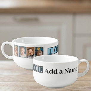 4 photo love you blue soup mug