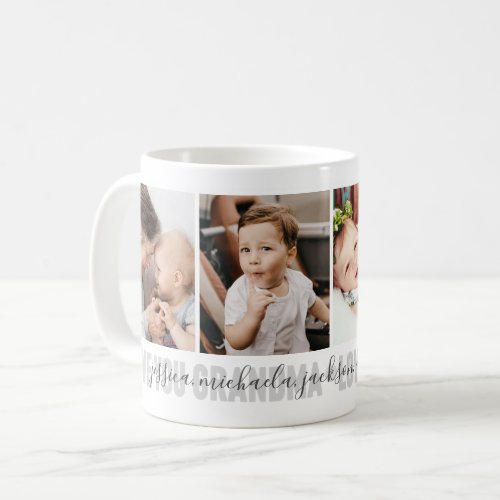 4_Photo Love You Grandma Grandchildrens Names Coffee Mug