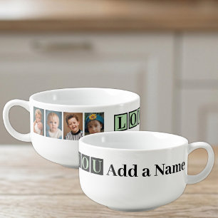 4 photo love you green soup mug