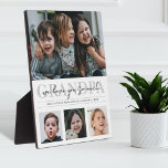 4-Photo Love You So Much Grandpa/Other Tabletop Plaque<br><div class="desc">Modern tabletop plaque for grandfathers, featuring 4 photos with the word, 'Grandpa' (or 'Grampa', 'Gramps', 'Grampy', or any other name/nickname) overlaid with the personal message of your choice and the name/s of the child or children. If you need any help customizing this, please message me using the button below and...</div>