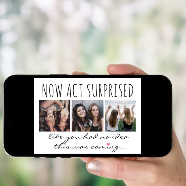 4 Photo Maid of Honor or Bridesmaid Proposal Funny Invitation (Front Digital)