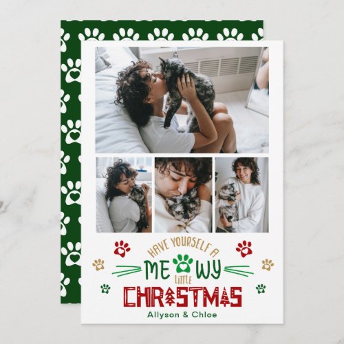 4 Photo Meowy Little Christmas Holiday Card