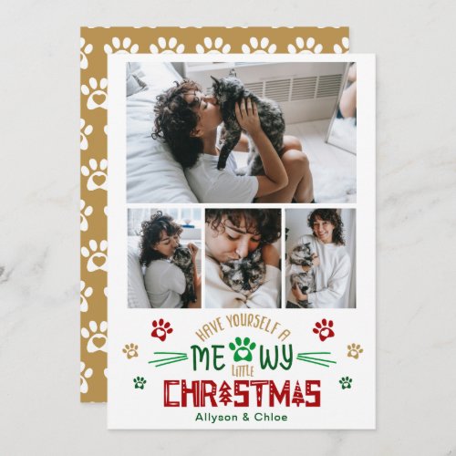 4 Photo Meowy Little Christmas Holiday Card