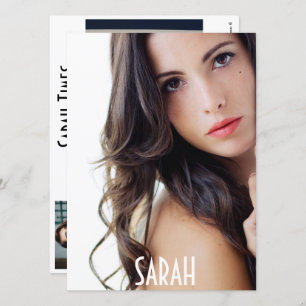 4 Photo Model Headshot Comp Card White Template