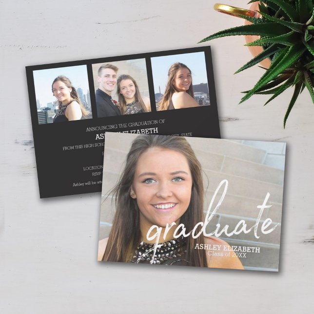 4 Photo Modern Graduation Photo Announcement (Creator Uploaded)