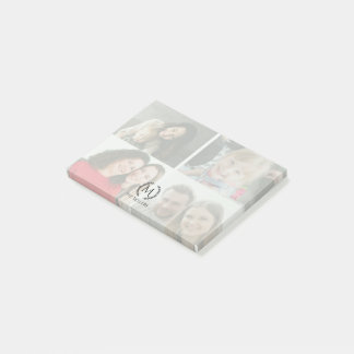 4 Photo Monogram Personalize Post-It Notes