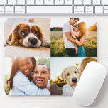 4 Photo Mouse Pad Template Collage Edge Print<br><div class="desc">Personalized 4 photo collage mouse pad with edge printed photos.</div>