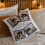 4 Photo Personalized and Text Template Throw Pillow<br><div class="desc">Personalized DIY Custom 4 Photo and text Personalized / image collage throw pillow from Ricaso - change the background and text color by clicking on customize and choosing your preferred option</div>