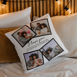 4 Photo Personalized and Text Template Throw Pillow