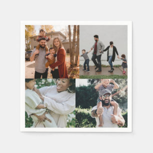  4 Photo Personalized Custom Collage Napkins