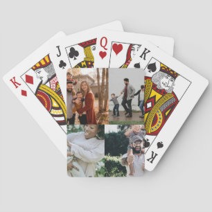  4 Photo Personalized Custom Collage Poker Cards