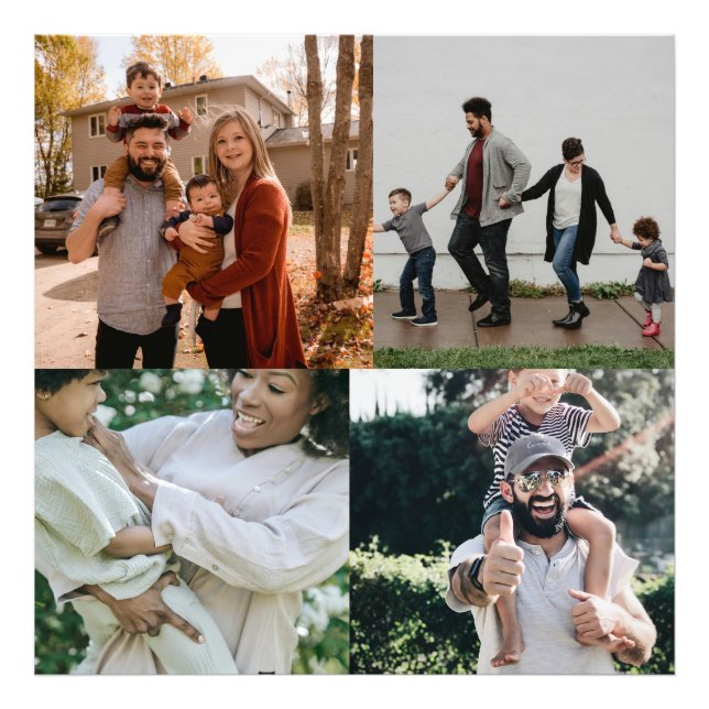  4 Photo Personalized Custom Collage Print (Front)