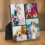 4 Photo Plaque With Stand Rounded Black Template<br><div class="desc">Personalized 4 photo template table plaque featuring 4 changeable photos,  a rounded black frame and a built in stand at rear. A great unique gift for the family.</div>