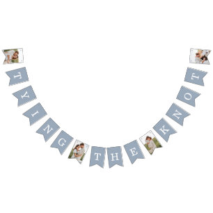 4 Photo Rehearsal Dinner Dusty Blue Bunting Flags