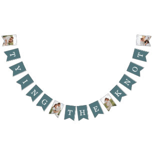 4 Photo Rehearsal Dinner Teal Bunting Flags