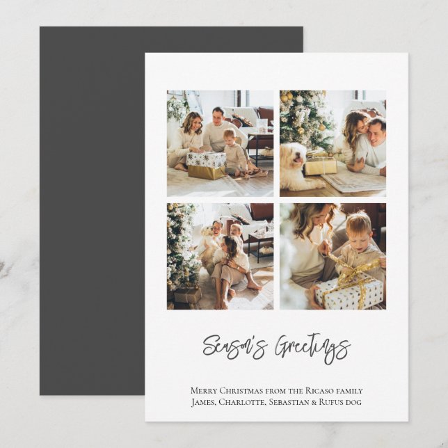 4 Photo Season's Greetings Christmas template (Front/Back)