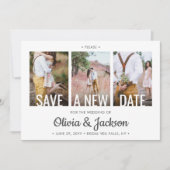 4 Photo Simple Modern Wedding Postponement Change Save The Date (Front)
