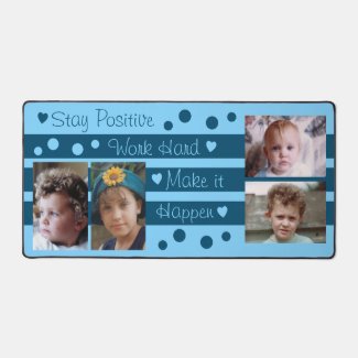 4 photo stay positive blue desk mat
