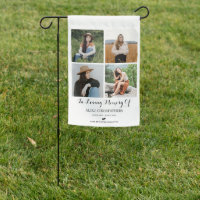 4 Photo Sympathy Funeral Memorial Garden Flag