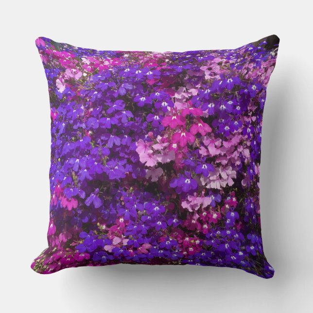 4 Photo Template Flowers in Purple Pink Gift Throw Pillow (Front)