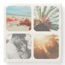 4 Photo Template Grid Rounded Framed Marble Stone Coaster 4 Photo Template Grid Rounded Framed Marble Stone Coaster