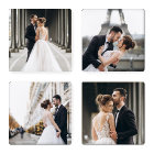 4 Photo Template Personalized Coaster Set