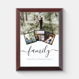 4 Photo Template Personalized Family Award Plaque