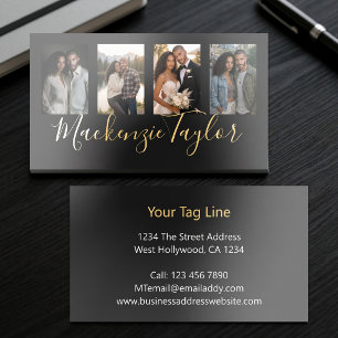 4 Photo Template Personalized Foil Business Cards