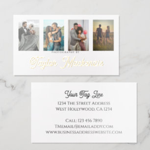 4 Photo Template Personalized Foil Business Cards