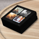 4 Photo Template Rounded Frame Gift Box<br><div class="desc">Personalized 4 Photo Grid with Rounded Black Frame.</div>