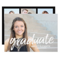 4 Photo Trendy Graduation Announcement