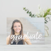 4 Photo Trendy Modern Graduation Party Invitation (Standing Front)