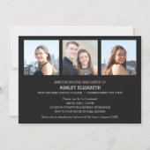 4 Photo Trendy Modern Graduation Party Invitation (Back)