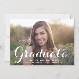 4 Photo Trendy Pink Chic Graduation Party Invitation | Zazzle