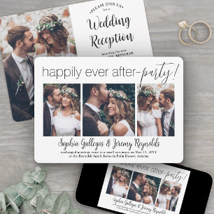 4 Photo Wedding Reception Happily Ever After Party Invitation