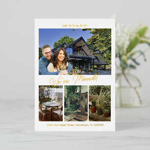 4 Photo We've Moved 5 x 7 Foil Print Announcement 