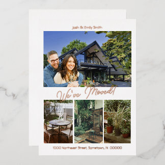 4 Photo We've Moved 5 x 7 Foil Print Announcement