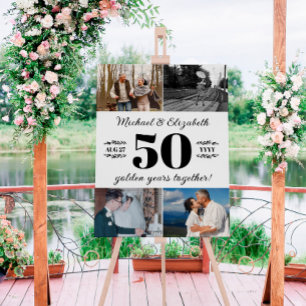 4 Photos Big Number 50th Wedding Anniversary Foam Board