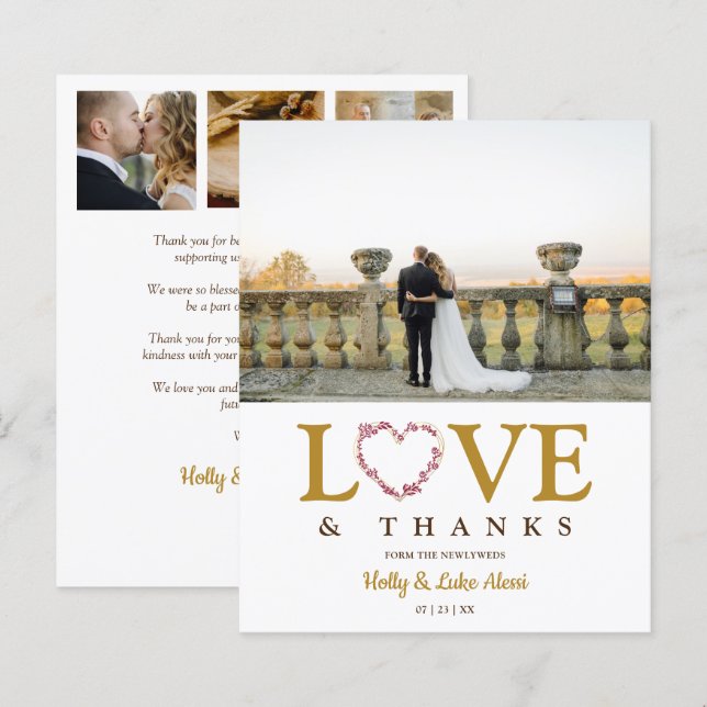 4 Photos Cheap Love Quote Trendy Collage Wedding (Front/Back)