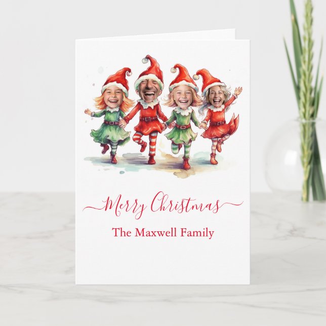 4 Photos Christmas elves Card (Front)