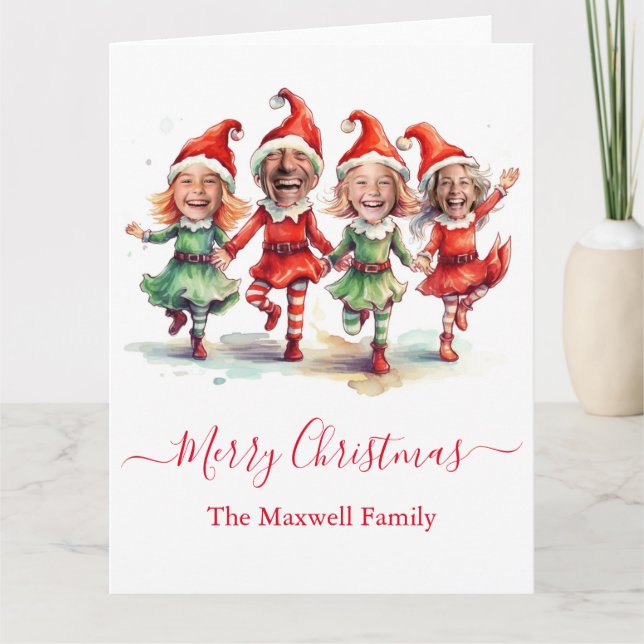 4 Photos Christmas elves Card (Front)