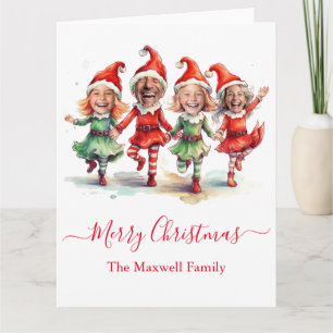 4 Photos Christmas elves Card