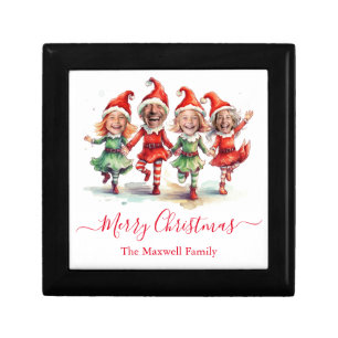 4 Photos Christmas elves Gift Box