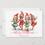 4 Photos Christmas elves  Holiday Card